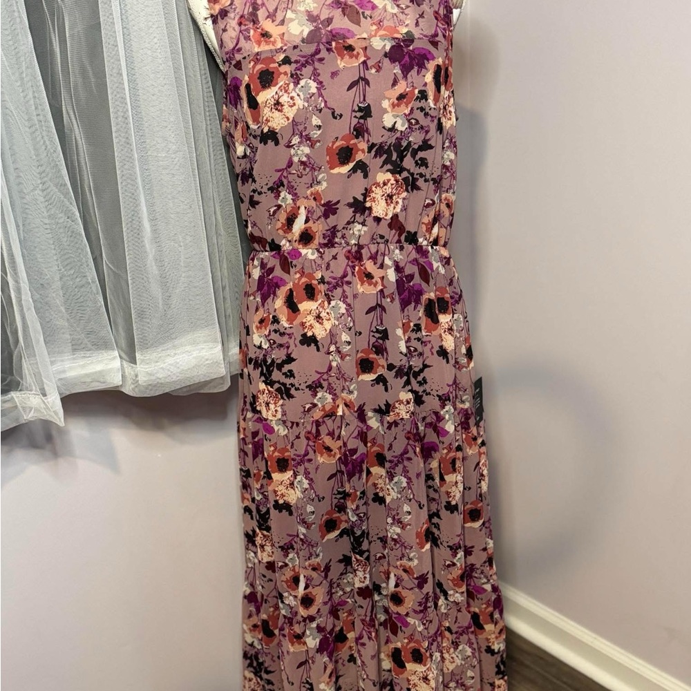Lulu's Floral Maxi Dress in Pink and Purple